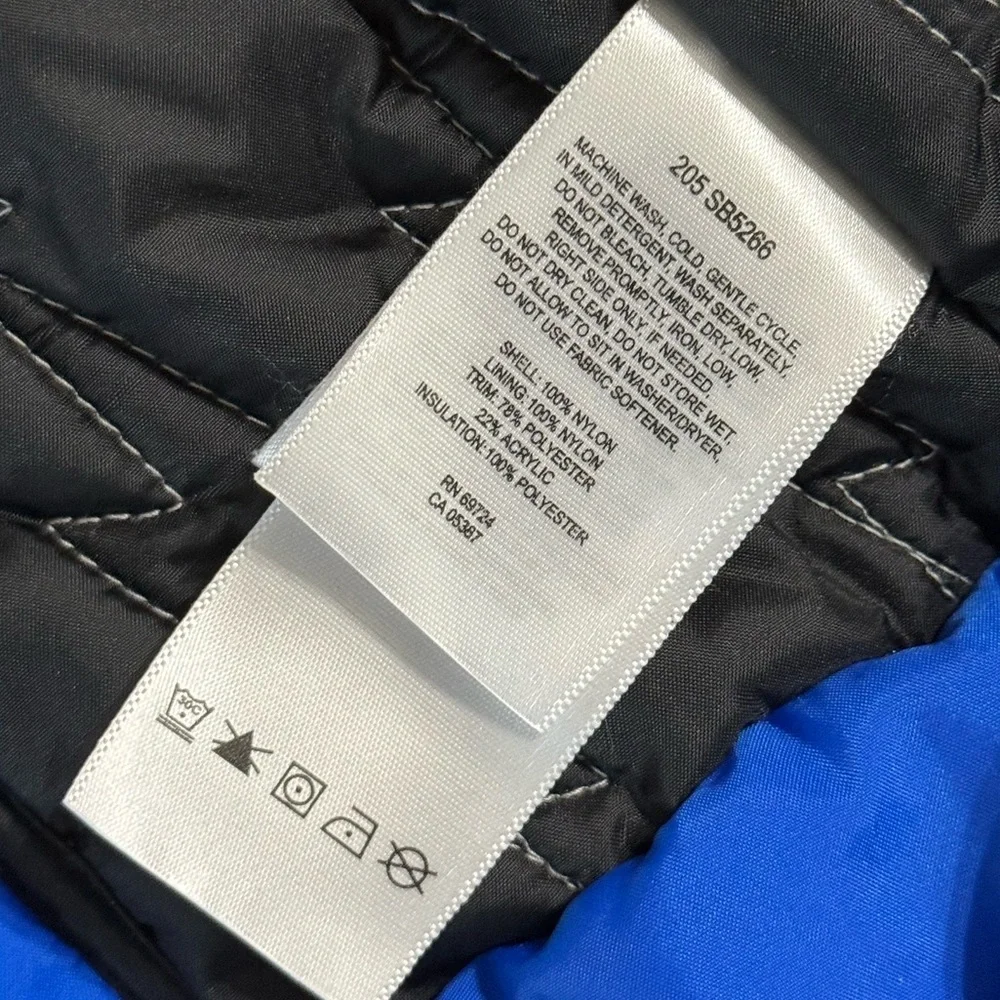 Columbia Youth 14/16 Zip/Snap Button Winter Thick Outdoor Jacket Blue Nylon